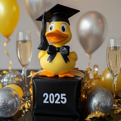 Pato de graduación, lindos patos de goma de graduación 2025, regalo de pato de goma, felicitaciones graduados 2025, figura de pato para graduación, regalos de fiesta (#B)