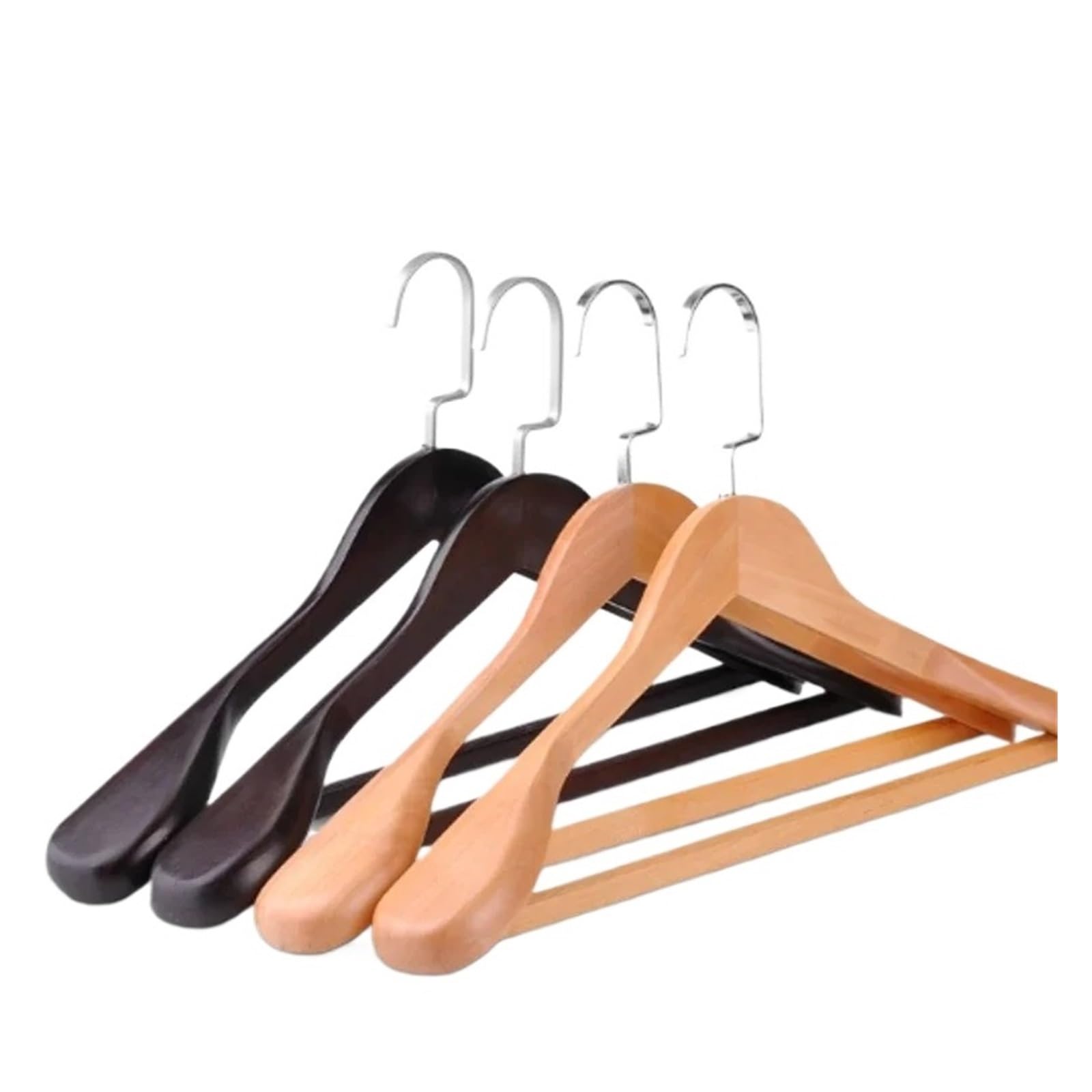 Kleiderbügel aus Holz, breite Schulter, glatte Oberfläche, robuste Kleiderbügel, 4 Stück