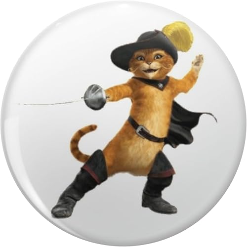 Divertido gato en botas Pin de solapa lindo broche alfileres insignias, Latón, Sin gemas.