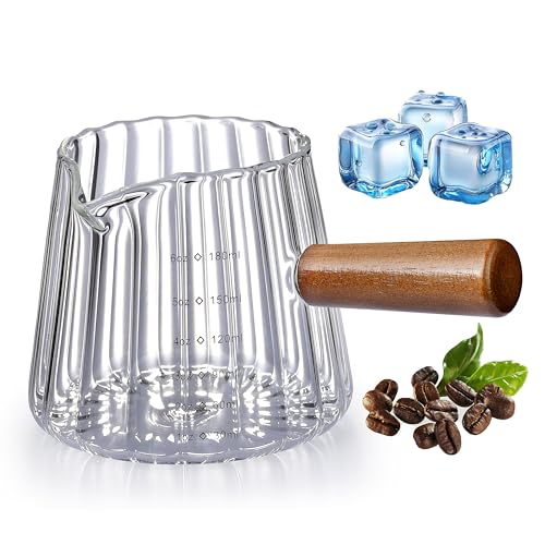 Comparison: Best Espresso Shot Glass 4 6OZ Espresso Cups Glass, JJOO Espresso Shot Cup With V-Shaped Mouth, Glass Measuring Cup, Markings in both oz & ml