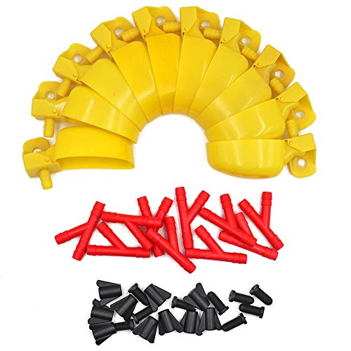 M.Z.A 50Pcs Automatic Quail Waterer System Quail Water Cups with PVC Screw Gravity Fed Water Bowl for Bird Pigeon Chick (50)