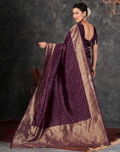 Image of SIRIL Women's Banarasi Soft Silk Saree Pure Silk with Unstitched Blouse Piece