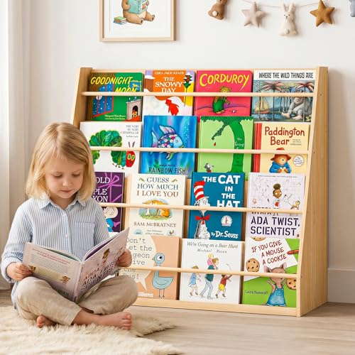 Image of XiaZ Scalloped Kids Bookshelf & Cat Wall Shelves