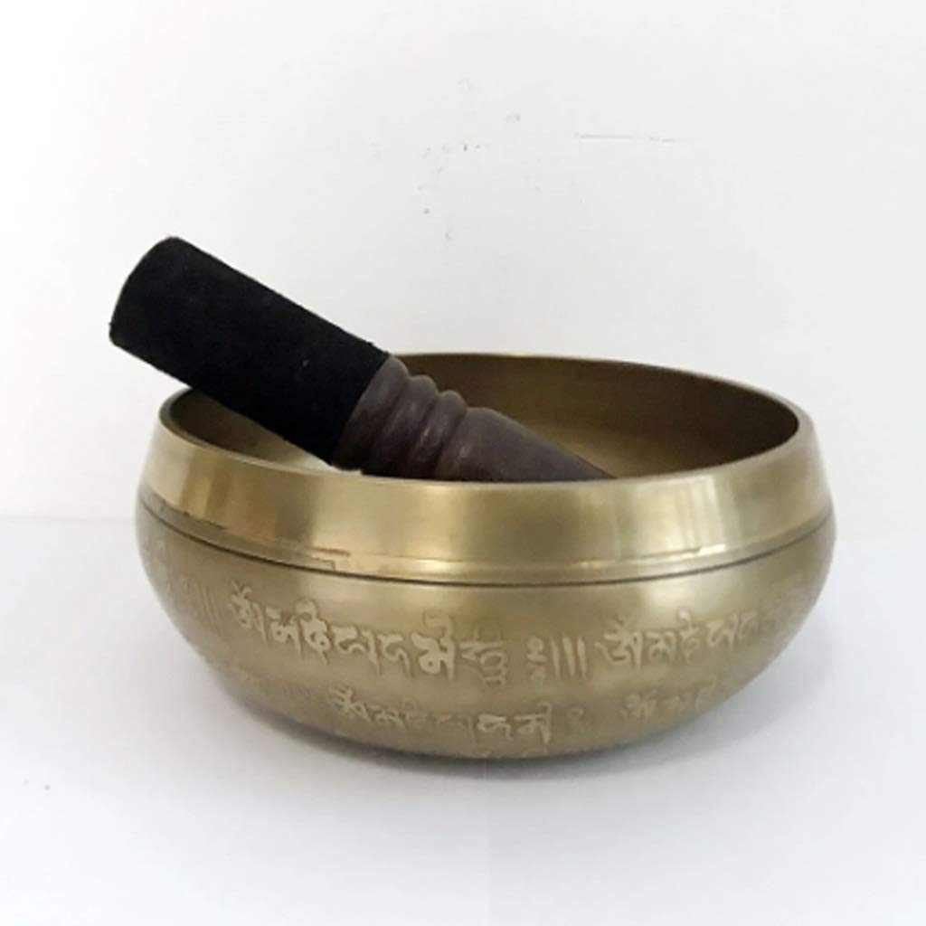 SHYPT Handmade Singing Bowl Buddhist Scripture Design Tibetan Buddhist Chanting Zen Bowl Household Buddhist Supplies