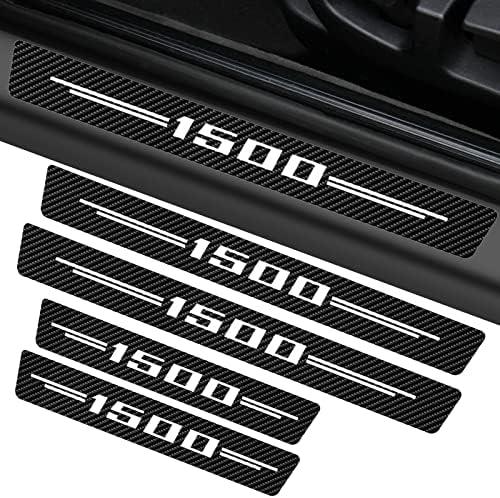 4PCS for 1500 Car Door Sill Protector - Door Entry Guard Threshold Scratch Protection Sticker, Carbon Fiber Leather Car Door Anti Kick Pad Stickers for 1500 Accessories Decoration -White