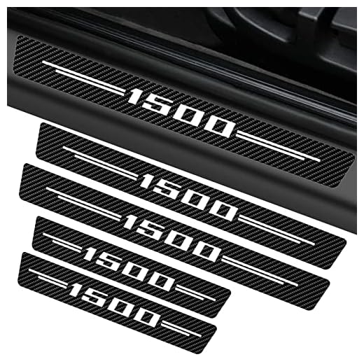 4PCS for 1500 Car Door Sill Protector - Door Entry Guard Threshold Scratch Protection Sticker, Carbon Fiber Leather Car Door Anti Kick Pad Stickers for 1500 Accessories Decoration -White