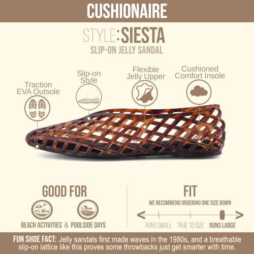 Image of CUSHIONAIRE Siesta Modern Lattice Ballet Flats for Women, Comfortable Slip On Pointed Toe Womens Jelly Shoes