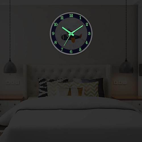 Miniatura 7 de HENG DA SI Reloj de pared con función de luz nocturna azul de 12 pulgadas de cuarzo silencioso funciona con pilas fácil de leer