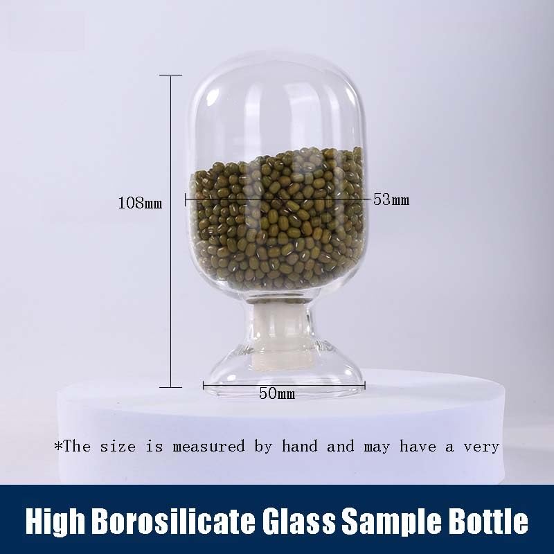 Flacon conique en verre de 125/250/500 ml - Présentoir d'échantillons de graines en forme de cœur avec bouchon en caoutchouc for utilisation en laboratoire(Round headed 125ml)