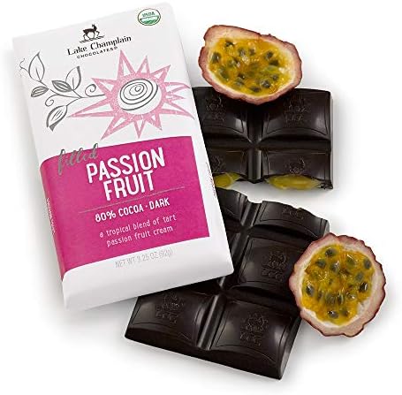 Lake Champlain Passion Fruit Organic Dark Chocolate Bar, 3.25 Ounces