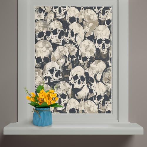 Vinilo Decorativo de Calavera Gótica en Acuarela 27.6x47.2 in miniatura 1