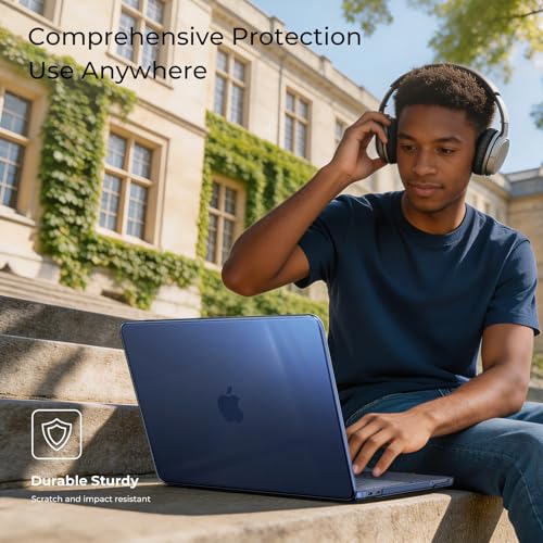 Image of EooCoo Compatible with Apple 2026 MacBook Neo Case 13 inch Mac Laptop A3404 with A18 Pro Chip, Transparent Hard Shell & Keyboard Skin Cover & Laptop Screen Protector - Crystal Indigo