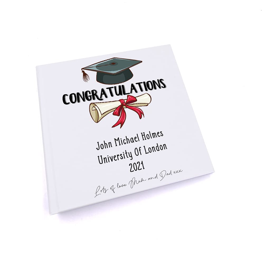 Ukgiftstoreonline White Personalised Graduation Photo Album Gift