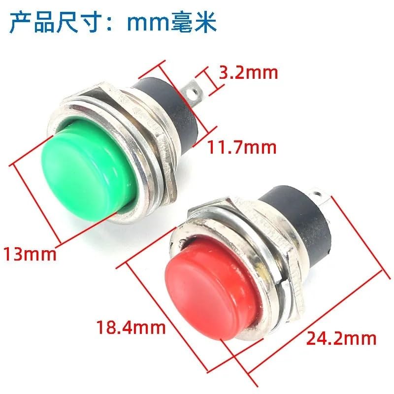 5 pcs DS-212 White Circular Since The Reset Unlocked Small Push Button Switch 16 mm