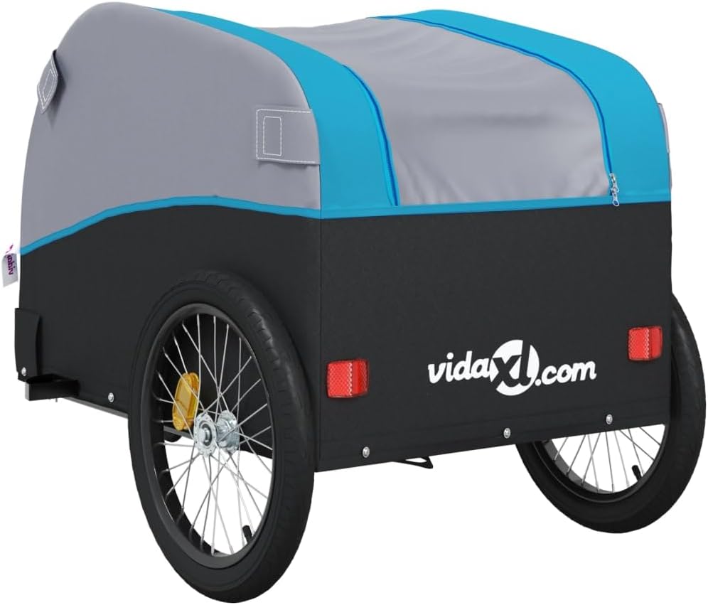Bike Trailer Black and Blue 45 kg Iron, Bicycle Cargo Trailer, Bicycle Large Cargo Wagon Trailer, Bicycle Cargo Storage Cart Cycling Camping Luggage Storage Carrier Transport Type3