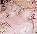 FADFAY Pink Rose Floral Print Cotton Decorative Pillowcase Floral Print Pattern Pillow Covers (Twin/Full/Queen, Stitching Pink)