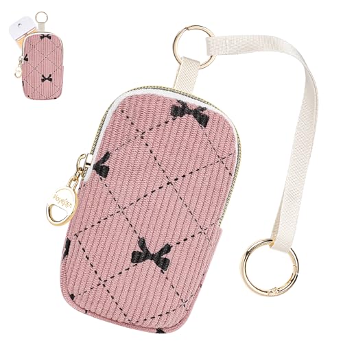 Pochette zippée pour brume désinfectante avec boucle à anneau antichoc et lavable