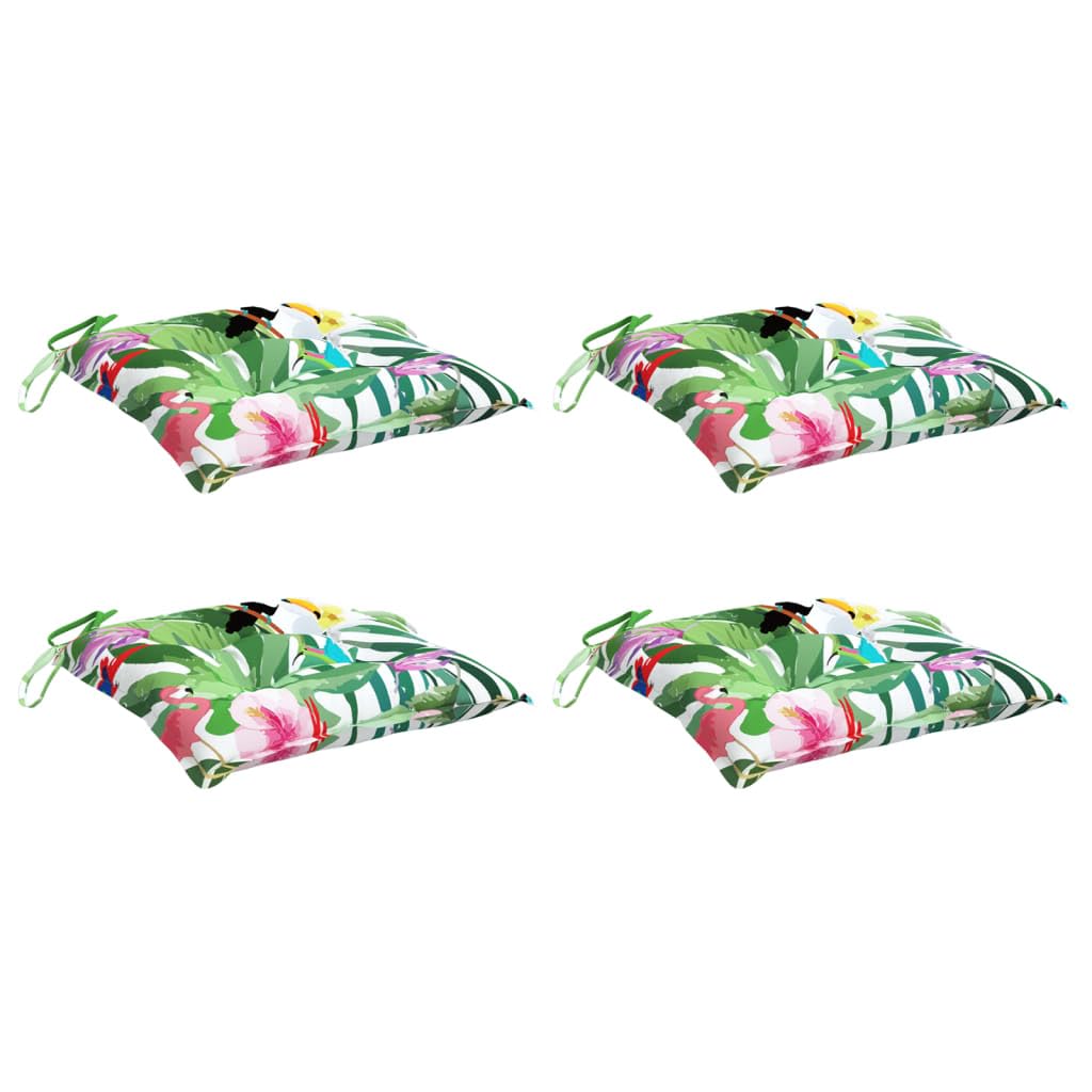 vidaXL Coussins de Chaise Lot de 4 Multicolore 40x40x7 cm Tissu