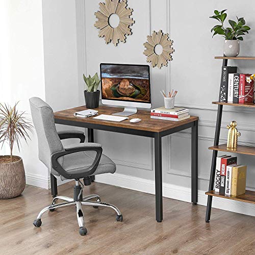 Vasagle Computer Writing Desk With Stable Metal Frame, 47.2-Inch Multifunctional Table In Home Office, Living Room, Rustic Brown #TOP2