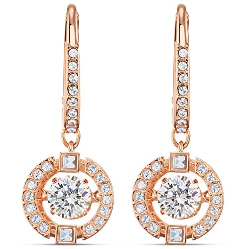 SWAROVSKI Sparkling Dance Pierced Earrings, White, Rose-Gold Tone Plated