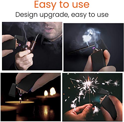 Electric Lighter, Plasma Arc Lighter USB Rechargeable Windproof Flameless Lighter with Battery Indicator for Fire, Cigarette, Pipes - Thumbnail 2