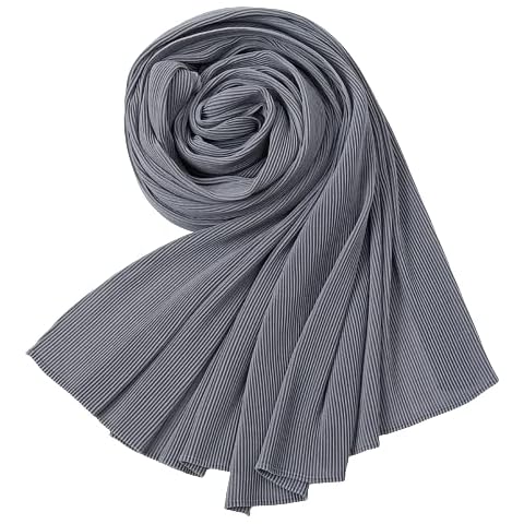 Abllore Pleated Chiffon Scarf for Women - Lightweight Solid Color Hijab Scarves - Sun-Proof Shawls Wrap for Evening Dresses Cover