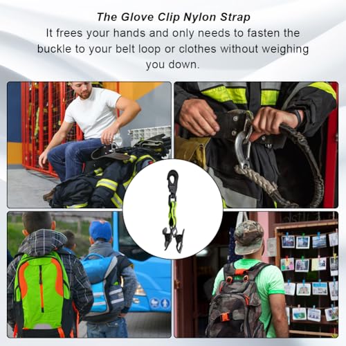 Handschuh Clip Halter,Handschuh Halterung,Handschuh clips mit Plastik-Karabiner,Handschuhhalter,Handschuh Grabber Halter Aufhänger,Feuerwehr Handschuhhalter,Doppelter Clip,für Hut Handschuh,1 Stück