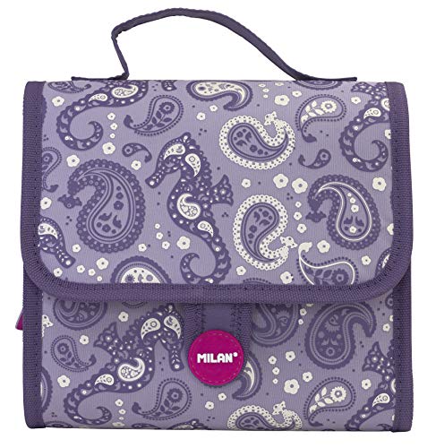 MILAN Maletín 2 Estuches Con Contenido Drops Mochila infantil  22 cm  Morado