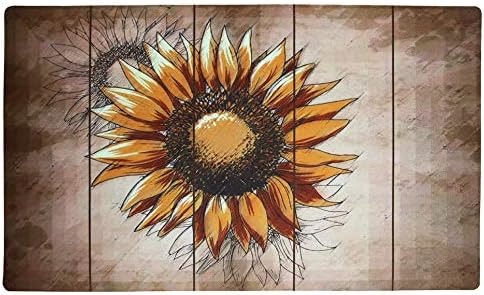 Morning View Tapetes para puerta de entrada, para interiores y exteriores, absorbentes, de bienvenida, con diseño de girasol, con respaldo de goma