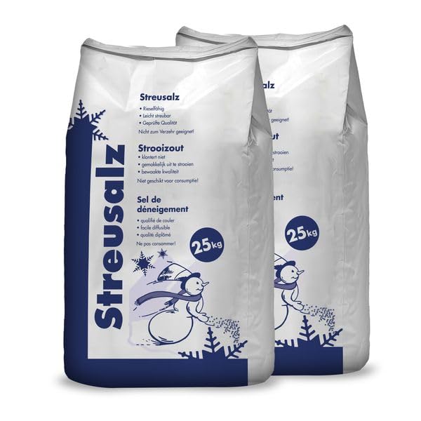 Hamann Streusalz 50 kg (2 x 25 kg) - Langzeitwirkung bei dickeren Eis & Schneeschichten