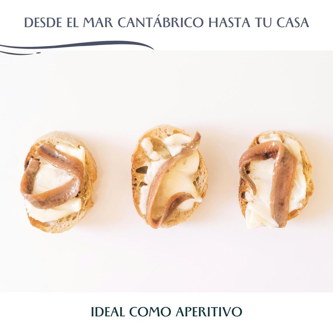 CANTABRICO GOURMET Anchoas de Santoña en Aceite 36-46 Filetes Artesanales Premium 200gr