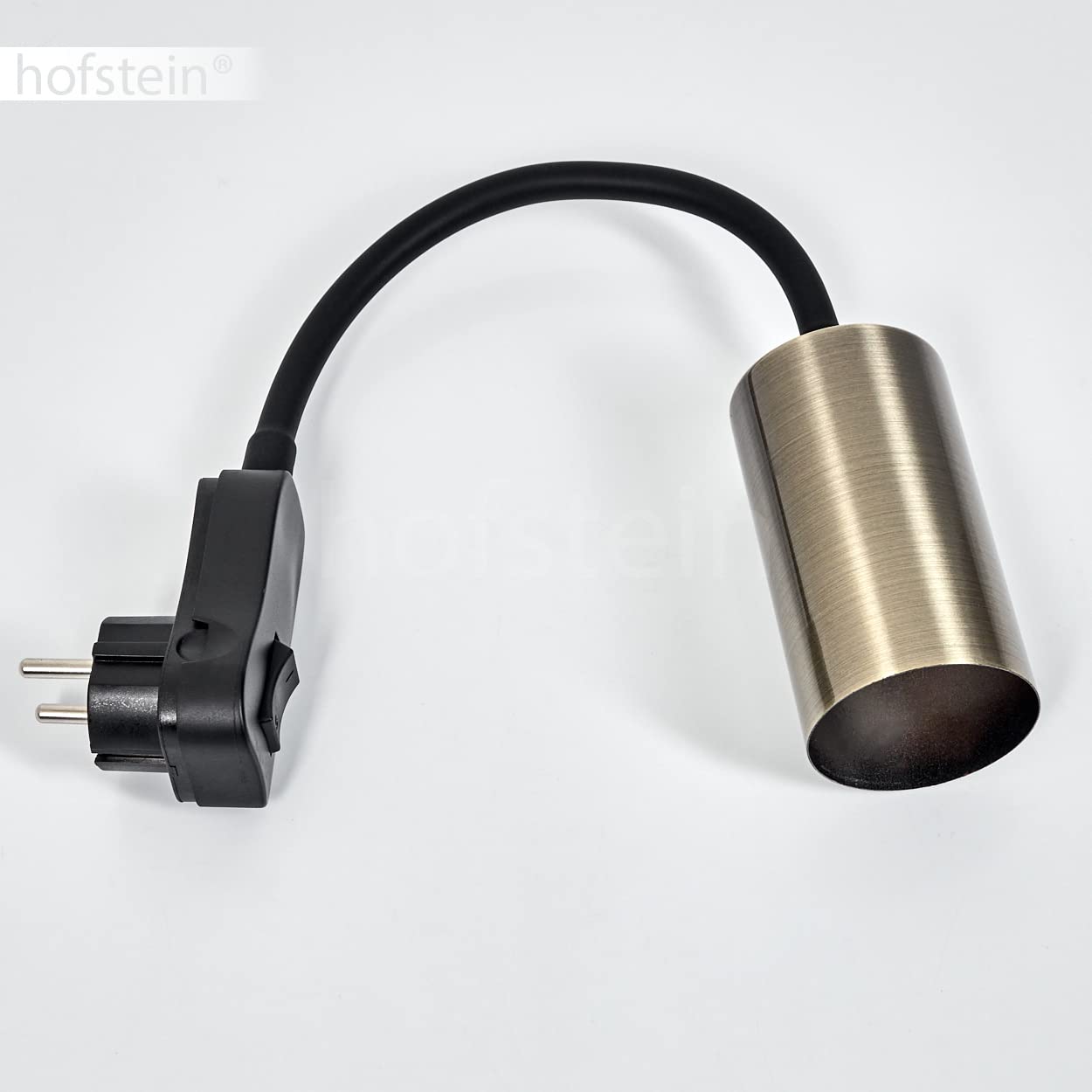 Applique Javel, lampe murale moderne en métal noir/laiton ancien, spot mural à 1 flamme au design moderne, avec bras de lecture réglable et interrupteur marche/arrêt, 1 x GU10, sans ampoules
