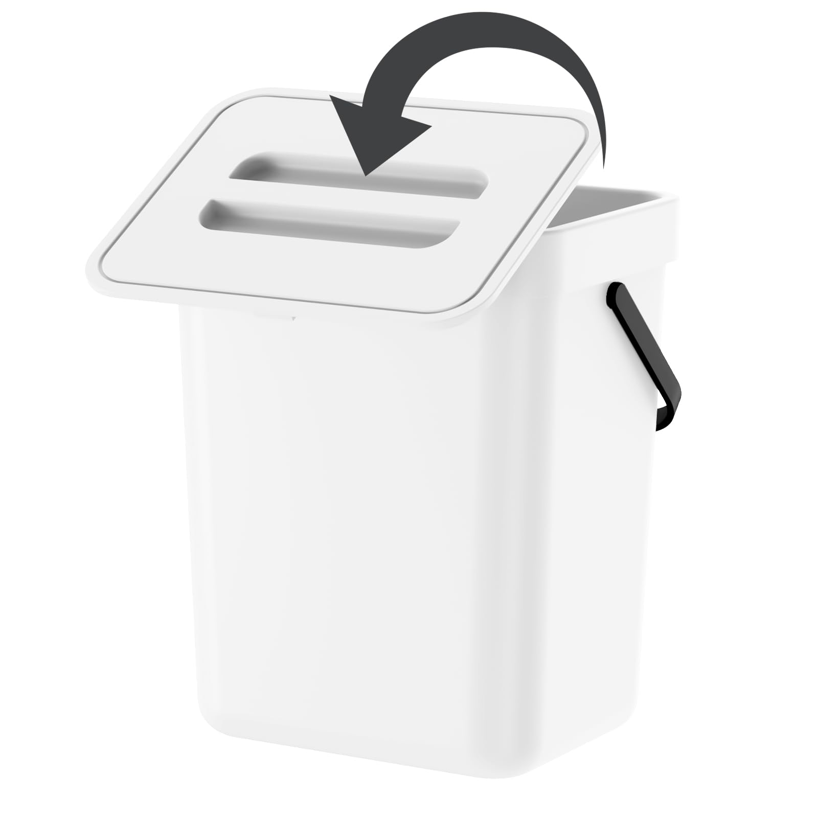 CXGFVRE Compost Bin Kitchen, for use on Countertops or Under Sinks, Hanging Trash Can with Lid, for Cupboard/Bathroom/Bedroom/Office/Camping,