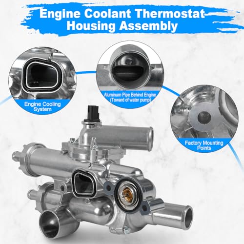 WMPHE Upgraded Aluminium Engine Coolant Thermostat Housing Compatible with Chrysler 200 Sebring Dodge Avenger Caliber Journey Jeep Compass Patriot 2.4L 2007-2020, Replacement for 68003582AB 902-319 - Thumbnail 4