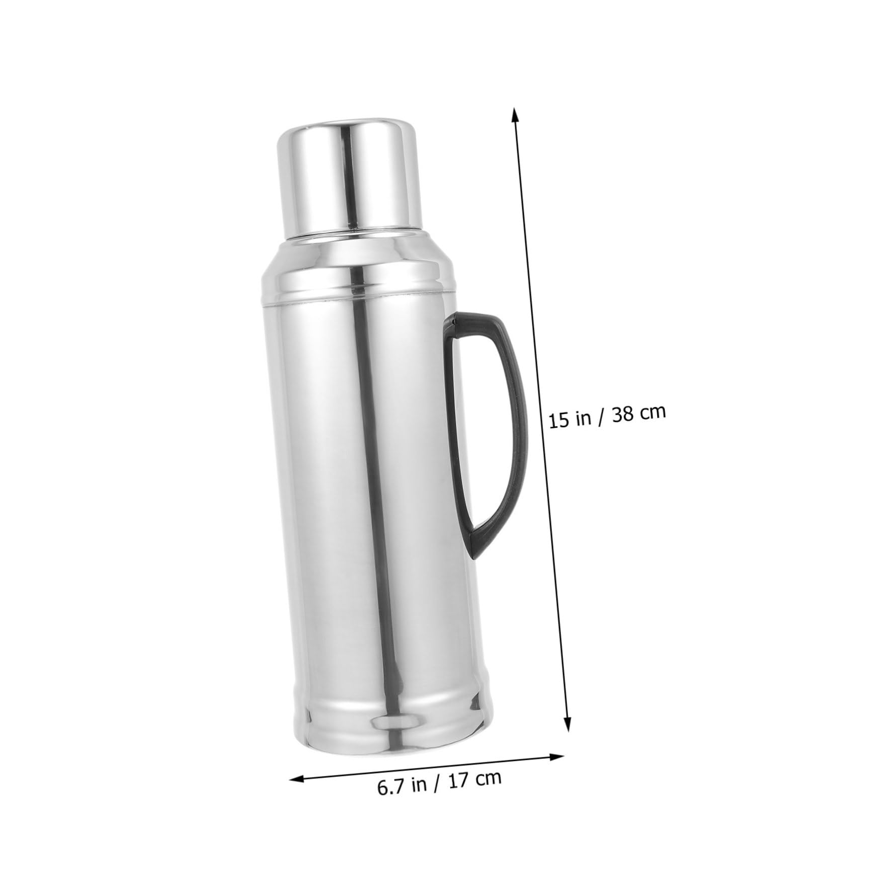 Amosfun Edelstahl Thermoskanne mit Glas innenkolben Doppelwandige Isolierflasche Warmhalteflasche für Haushalt Bpa frei Praktische Vakuum Trinkflasche für Heiße Getränke und Tee