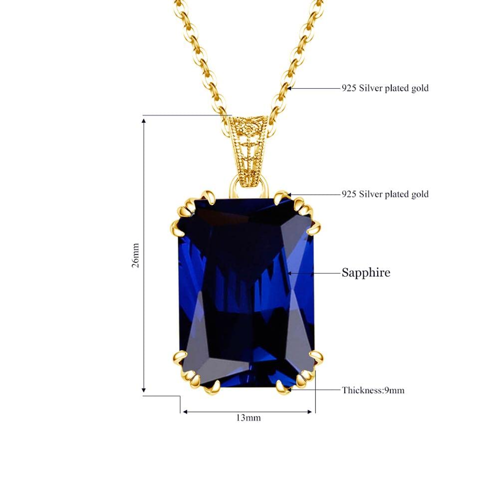 Colgante de Piedra Azul Mujer 14k Oro Astilla Collar Zafiro Joyas Colgantes Piedras Preciosas