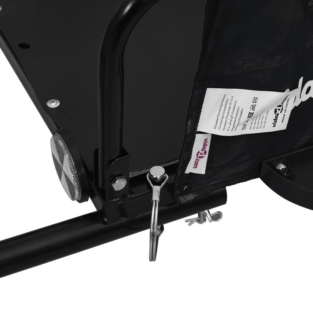 Willood Fahrradanhänger Lastenanhänger Fahrrad Transportanhänger Anhänger Schwarz Oxford-Gewebe und Eisen 123 x 52.5 x 33 cm