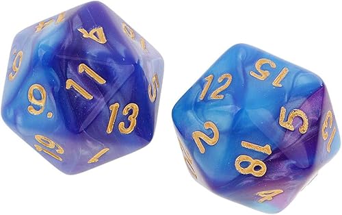 Miniatura 6 de 10 dados poliédricos D20, 0.787 in, acrílico de 20 caras para juegos de mesa RPG, MTG, DND, juegos de mesa (azul morado)