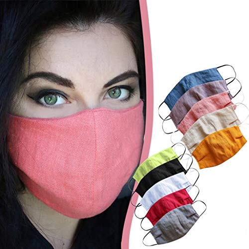 [Ships from USA] 10PCS Adults Natural Linen Face Bandana_Covering_MASK Face Protection For Women and Men, Fashion Multicolor Universal Washable Reusable Face Fabric For Cycling Camping