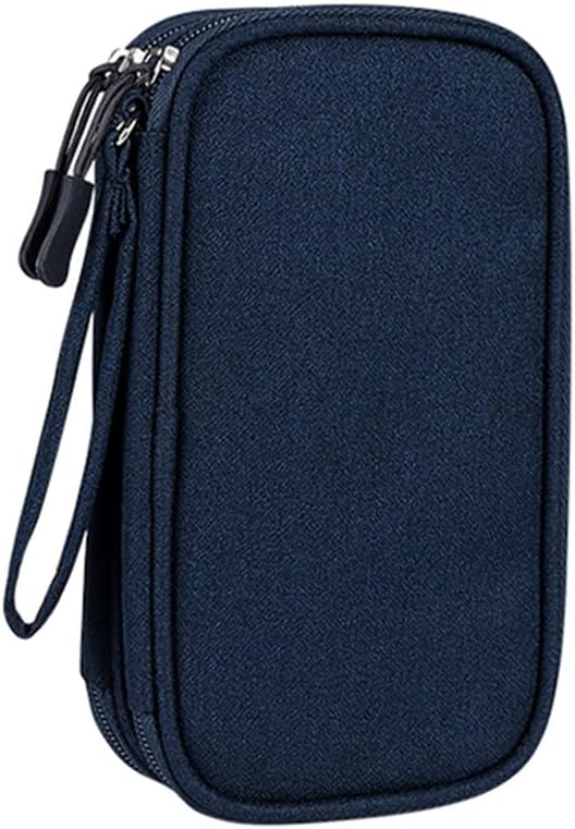 Bolsa organizadora de suministros para diabéticos de doble capa con correa de mano para bolígrafo de insulina, correas de prueba, lancetas,