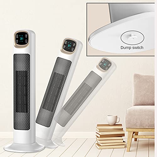 Milageto Tower Space Heater PTC Verwarming Groothoek Schommels 2000W Oververhitting Bescherming met Handvat Ventilatorverwarming voor Badkamer Camping Thuis - 12H timer - Afbeelding 6