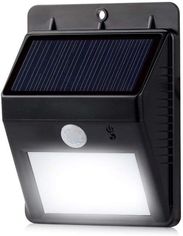 Solario Bright Solar Powered Wireless Outdoor LED Security Floodlights- 80 Lumen- No Tools Required Peel and Stick- Motion Activated- Black