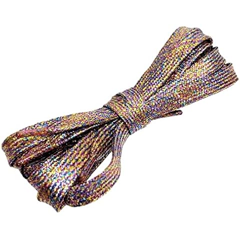 Goodlace Flat Metallic Glitter Shoelaces Bling Shoe Laces for Sneaker 45Inch Mixed Cover