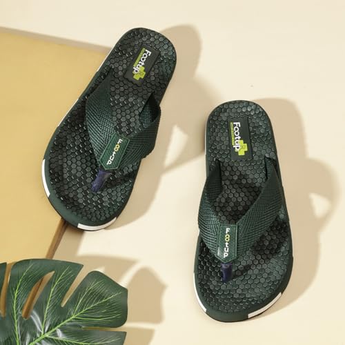 Image of Men's Orthopedic Comfort Flip Flops with Soft Fabric Straps | Cushioned Anti-Skid Footbed Slippers for Men | Lightweight Walking Flip Flops for Home, Outdoor, Indoor Use