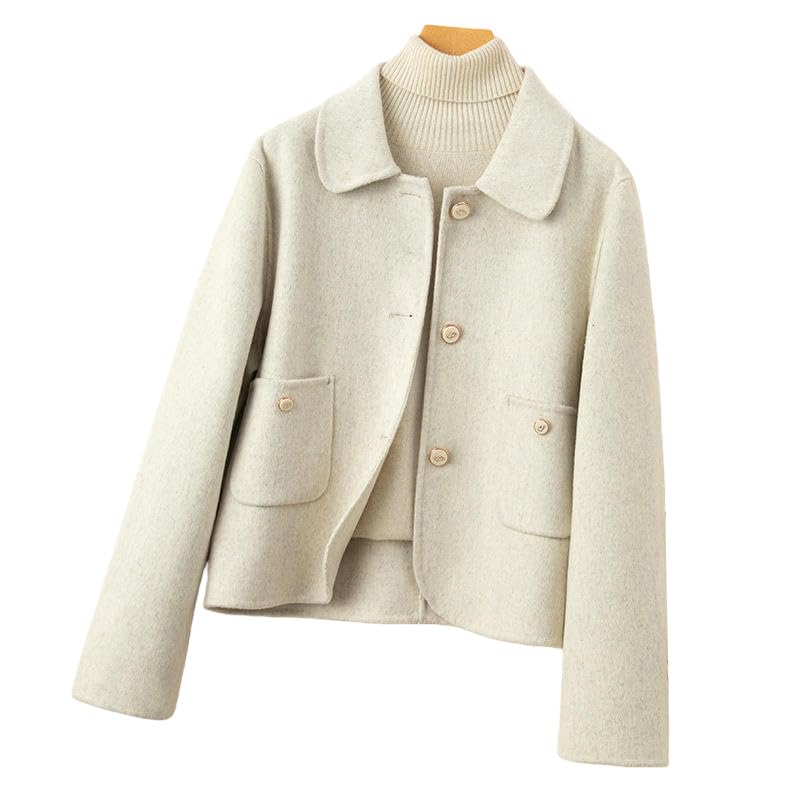 Veste courte en cachemire double face chic pour femme style coréen - 5