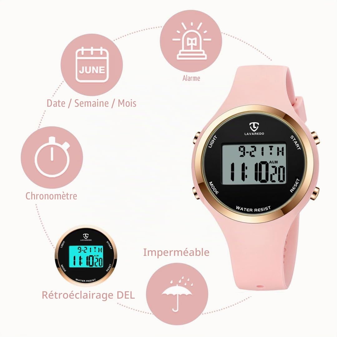 BEN NEVIS Montres pour Enfants, garçons et Filles, Montre numérique de Sport Multifonction étanche avec lumière LED, Alarme, Calendrier et Date pour Enfants