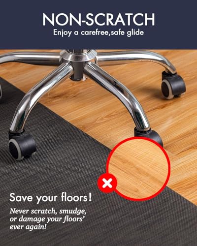 Image of BARoyal Office Chair Mat for Hardwood Floor Under Desk Computer Rolling Chair Mat for Wood /Tile Floor Non-Slip Heavy Duty Desk Rug PVC Plastic Hard Floor Protector 46 inchx 72 inch (Espresso)
