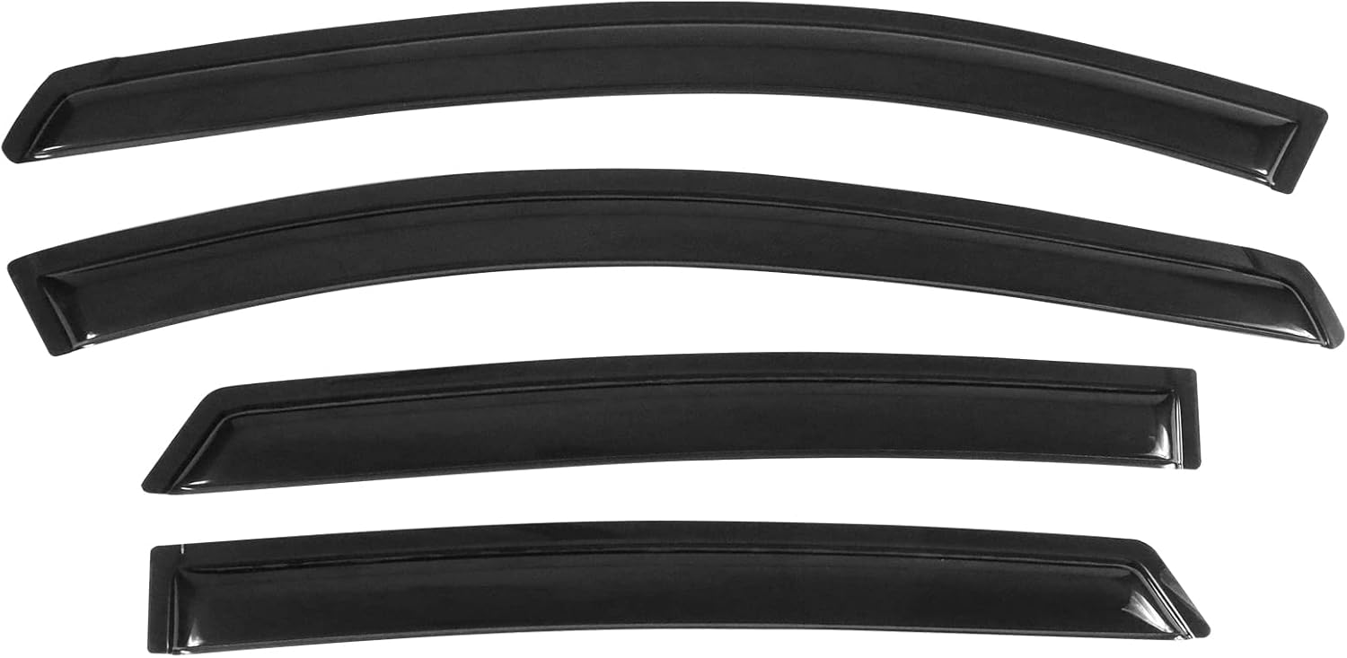 Window Visors Compatible with 2004-2009 Toyota Prius, Dark Smoke Car Rain Sun Window Shade Guard Wind Deflector by IKON MOTORSPORTS, 2005 2006 2007 2008 2009