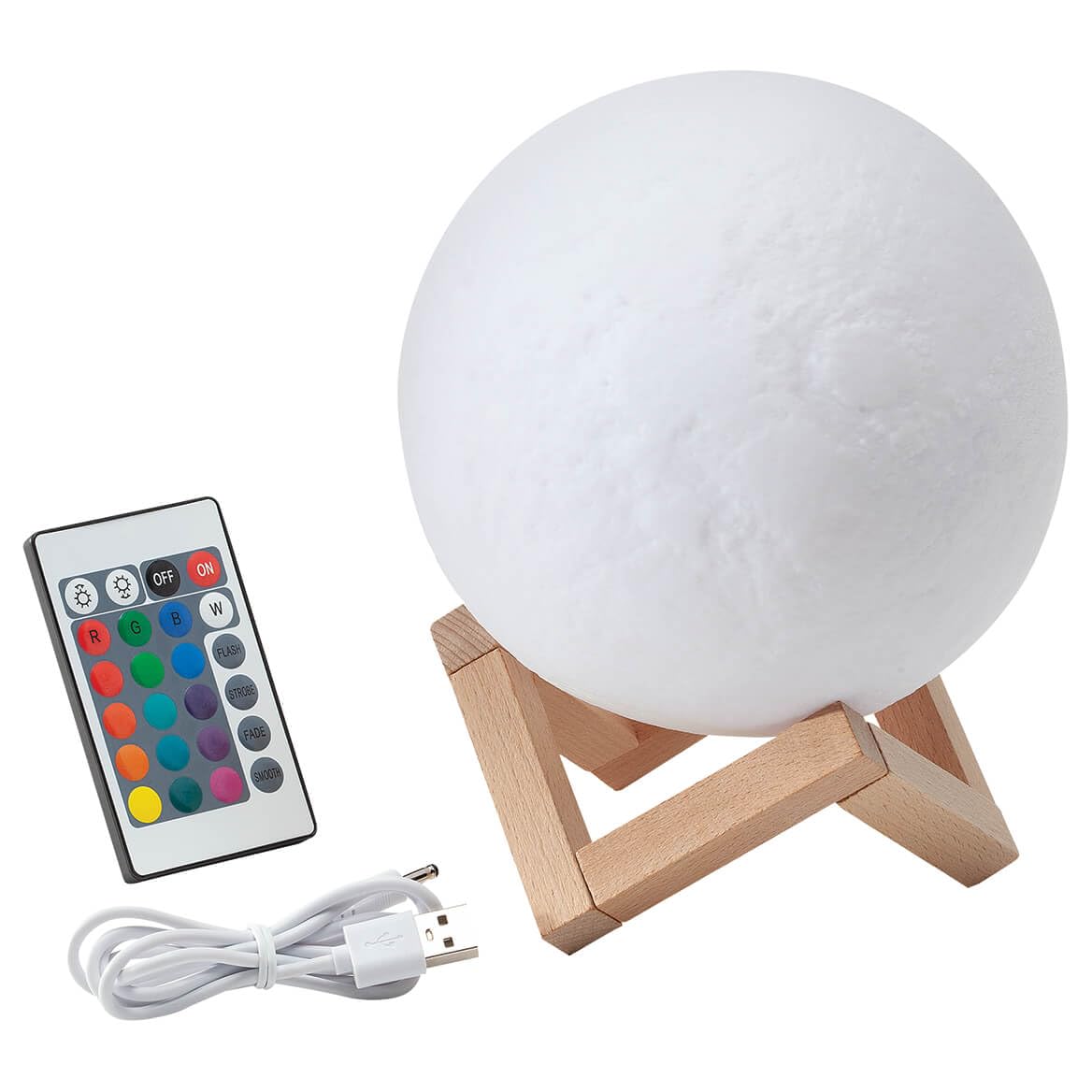 3D Color-Changing Moon Lamp - 16 Different Colors - Remote Control - Realistic Moon Surface - Rechargeable - Great Space Lover Gift - Includes USB Charging Cable - 6.5