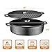 Bruntmor 6.8 Quart Cast Iron Skillet with Reversible Grill Griddle Lid - 3-in-1 Round Cast Iron Pan for Frying, Grilling, Dutch Oven Cooking - Roasting Pan with Lid, Camping Cookware, Black